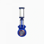 Cast Steel WCB DN100 PN16 LUG END Knife Gate Valve With Pneumatic Actuator