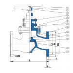 ANSI DN1200 Ductile Iron Manual Flange Type Globe Valve
