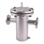 Large Flowing 80 Microns DN125 Flange Industrial Basket Strainer Waste Oil Filter