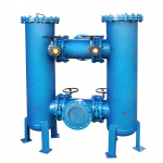 Duplex Stainless Steel Basket Strainer Filter: Flanged/Threaded Connection for Continuous Industrial Filtration