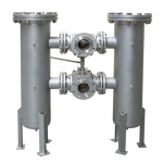 Duplex Stainless Steel Basket Strainer Filter: Flanged/Threaded Connection for Continuous Industrial Filtration