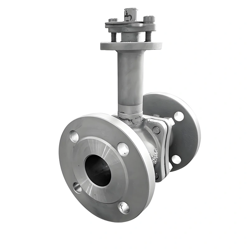 Manual 2 Piece Flange Stainless Steel Cryogenic Ball Valve Liquid Nitrogen Oxygen