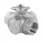 Pneumatic Actuator High Platform Mounting Pad Stainless Steel T Type 3 Way Ball Valves