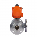 Stainless Steel Ball Valve 5″ Motorized Handle Three-way Valve with Pneumatic Drive DN200mm 3 Way Flanged Ball Valve