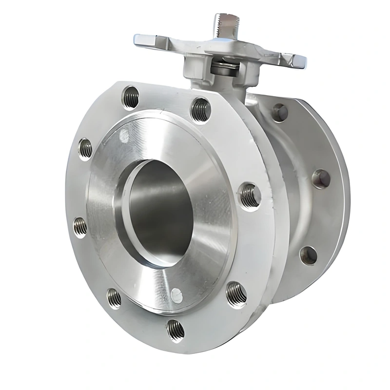 High Platform DN20 Thin Type Flanged 304SS Stainless Steel Water Gas Flanged Ball Valve V Type Ball Valve for Sale