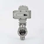 Electric V-Type Pinch Ball Valve with Hard Seal Wear-Resistant Cut-off Adjustment for Mud Particle Coal Ash