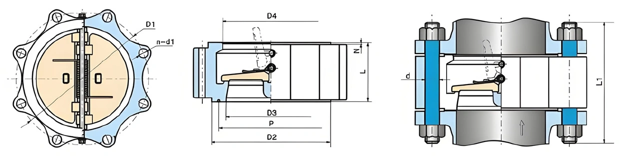 C95800 Double Plate Aluminum Bronze Lug Type Swing Check Valve