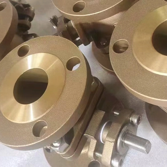 DN50 CLASS150 Forged 3-Piece Flange Aluminum Bronze Pneumatic/Electric Ball Valve