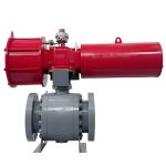 API ASME 8 Inch DN200 600LB A105 RF Flanged Hard Seal Trunnion-Mounted Ball Valve with Pneumatic Actuator