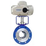 DIN API DN50 2 Way Actuated CF8M SS304 WCB Flanged v Port Valve Segment Metal hard seal Ball Valve with Pneumatic Actuator