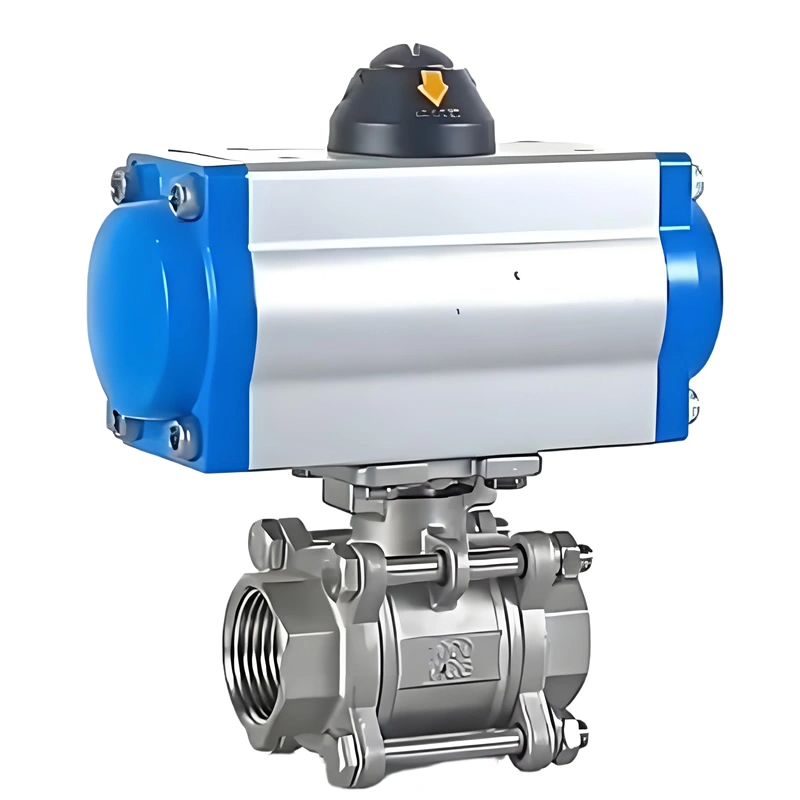 1/2″~4″ PN10~PN64 304/316 Stainless Steel 3-PC Full Port Pneumatic Internal Thread Ball Valve