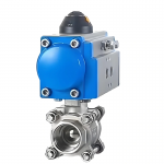1/2″~4″ PN10~PN64 304/316 Stainless Steel 3-PC Full Port Pneumatic Internal Thread Ball Valve
