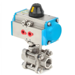 1/2″~4″ PN10~PN64 304/316 Stainless Steel 3-PC Full Port Pneumatic Internal Thread Ball Valve