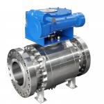 API608 DN300 F304L 3-Piece Stainless Steel High Pressure 900lb Flanged Gearbox Steam Rated High Temp Trunnion Mounted Ball Valve