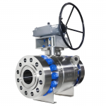 ANSI CE DN200 Class 2500LB Stainless Steel F316/F304 Flange-RTJ 3PC Worm Gear Trunnion Ball Valve