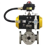 DN50 Class1500LB 4-Way Flange Ball Valve Stainless Steel F316L Casting for Industrial Use with Pneumatic Actuator