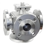 DN80 PN16 Multi Port 4 Way Ball Valve Stainless Steel 304/316 Manual Flange Four-way Ball Valve