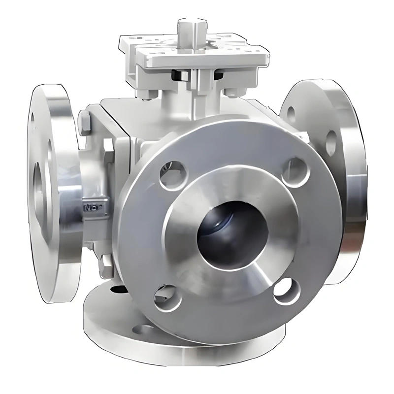 DN80 PN16 Multi Port 4 Way Ball Valve Stainless Steel 304/316 Manual Flange Four-way Ball Valve