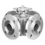 DN80 PN16 Multi Port 4 Way Ball Valve Stainless Steel 304/316 Manual Flange Four-way Ball Valve