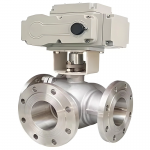 DN80 PN16 Electric 3-Way Threaded Ball Valve for Gas Media Customizable 3-Way Ball Valves