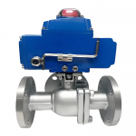 Electric Stainless Steel 3-Way Flange Ball Valve Electric Actuator Thread V Style Ball Valve