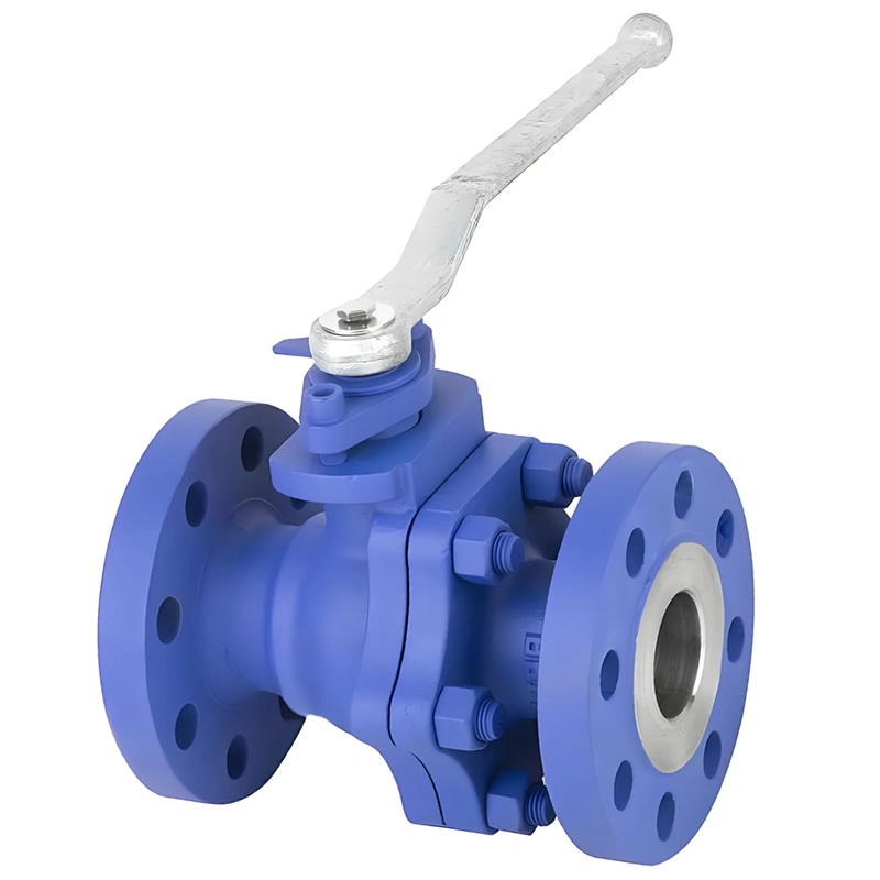 DIN DN50 300LB Manual Cast Iron WCB PTFE Soft Seal Flange Floating Ball Valve