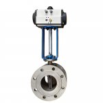 DN100 PN10 310S Metal Seal Pneumatic Single Acting Wafer/Flange Butterfly Valve