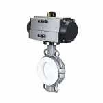Stainless Steel Corrosion-Resistant Pneumatic Wafer Type Fluorine Lined Butterfly Valve