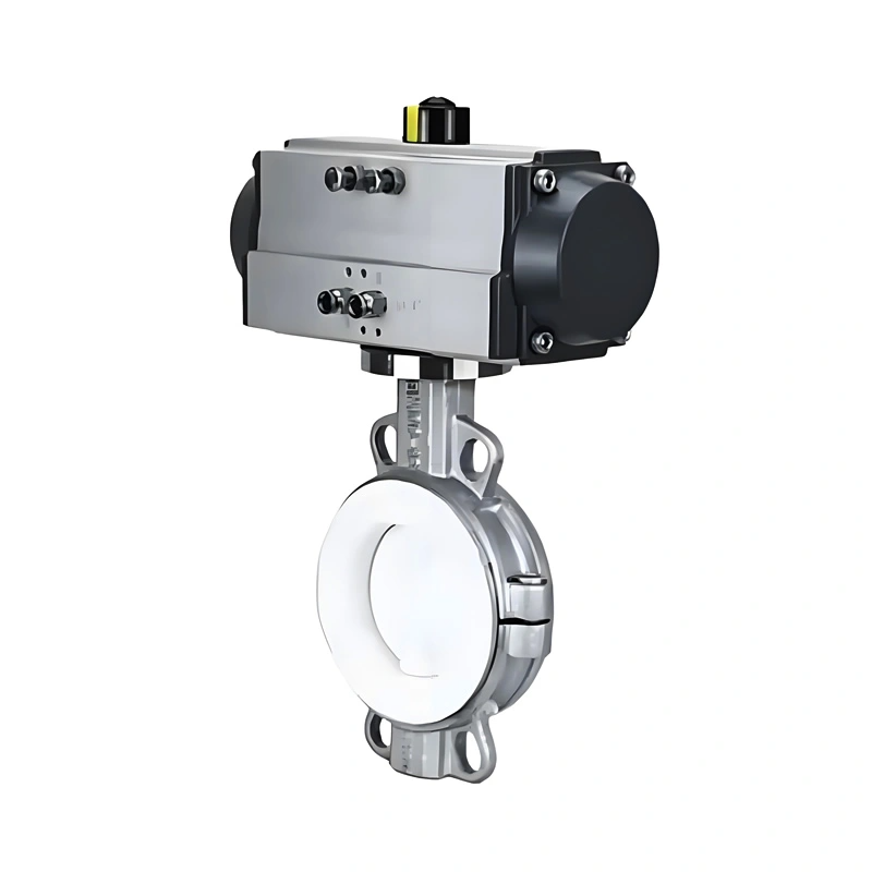 Stainless Steel Corrosion-Resistant Pneumatic Wafer Type Fluorine Lined Butterfly Valve