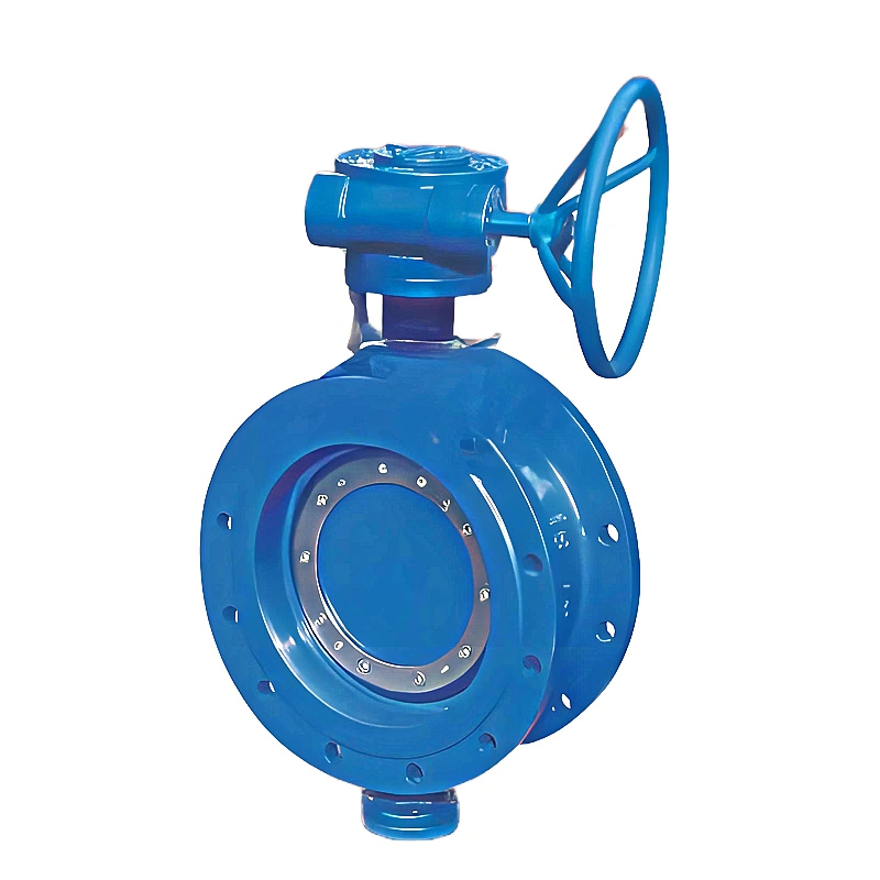 Ductile Iron/Cast Steel Electric Flanged Double Eccentric Soft Seal Butterfly Valve