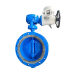 Ductile Iron/Cast Steel Electric Flanged Double Eccentric Soft Seal Butterfly Valve