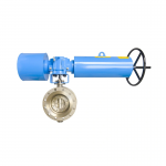 DN250 PN16 CF8 Metal to Metal Seat Flange End High Temperature Pneumatic Triple Offset Butterfly Valves
