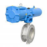 DN250 PN16 CF8 Metal to Metal Seat Flange End High Temperature Pneumatic Triple Offset Butterfly Valves