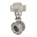 DN50 PN16 SS304/316 Three Eccentric Hard Seal Electric Flange Butterfly Valve