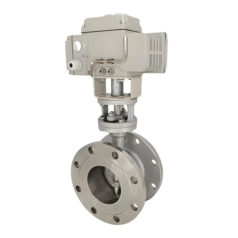 DN50 PN16 SS304/316 Three Eccentric Hard Seal Electric Flange Butterfly Valve