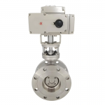 DN50 PN16 SS304/316 Three Eccentric Hard Seal Electric Flange Butterfly Valve