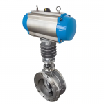 DN250 PN16 Pneumatic High-Temp Hard Sealed Triple Eccentric Butterfly Valve