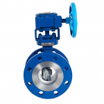 DN100 PN16 Manual Turbine Triple Eccentric Multi-Layer Hard Seal Flange Butterfly Valve