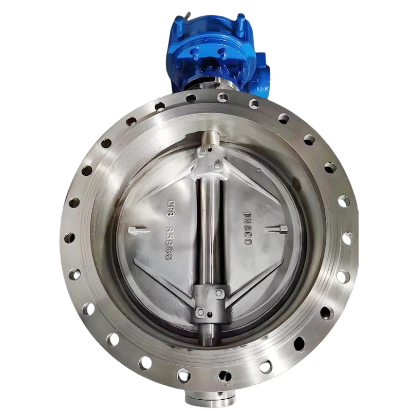 DN800 CF8 Stainless Steel Triple Eccentric Hard-Sealed Butterfly Valve Rotary Disc Worm Gear Corrosion Resistant for Water Media