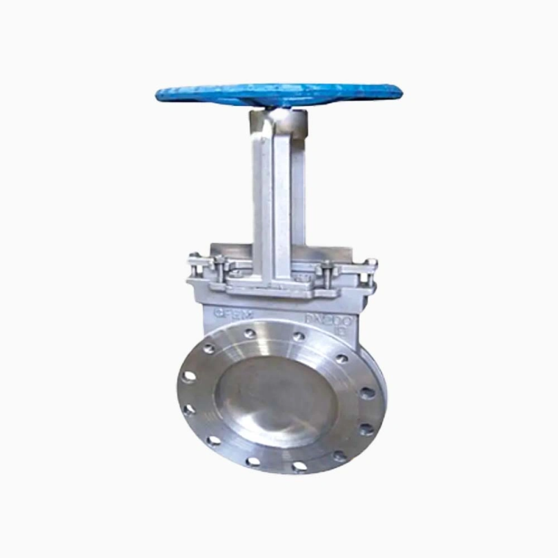 Cast Steel CF8 DN300 PN16 RF Flange Knife Gate Valve With Handwheel