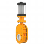 DN100 PN16 Pneumatic Ceramic Discharge Double Gate Valve