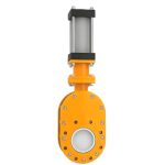 DN100 PN16 Pneumatic Ceramic Discharge Double Gate Valve