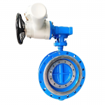 Ductile Iron/Cast Steel Electric Flanged Double Eccentric Soft Seal Butterfly Valve