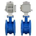 Pn16 Dn150 Wcb Single Double Flange Motorized Soft Sealing Electric Actuator Butterfly Valve