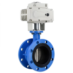Pn16 Dn150 Wcb Single Double Flange Motorized Soft Sealing Electric Actuator Butterfly Valve