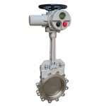 DIN/ASME/API DN100 Electric Knife Gate Valve with WCB Wafer Flange for Water Control in Gas Media Applications