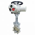 DIN/ASME/API DN100 Electric Knife Gate Valve with WCB Wafer Flange for Water Control in Gas Media Applications