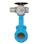 DIN/ASME/API DN100 Electric Knife Gate Valve with WCB Wafer Flange for Water Control in Gas Media Applications