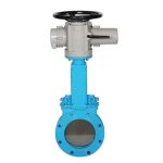 DIN/ASME/API DN100 Electric Knife Gate Valve with WCB Wafer Flange for Water Control in Gas Media Applications