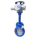 DIN/ASME/API DN100 Electric Knife Gate Valve with WCB Wafer Flange for Water Control in Gas Media Applications